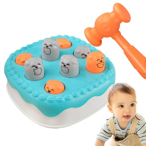 Générique Frappez Une Taupe | Jeux de Marteau interactifs Whack Mole en Forme de gâteau | Jouets préscolaires d'apprentissage précoce, Jouet de Jeu Amusant pour Les âgés de 1 à 3 Ans