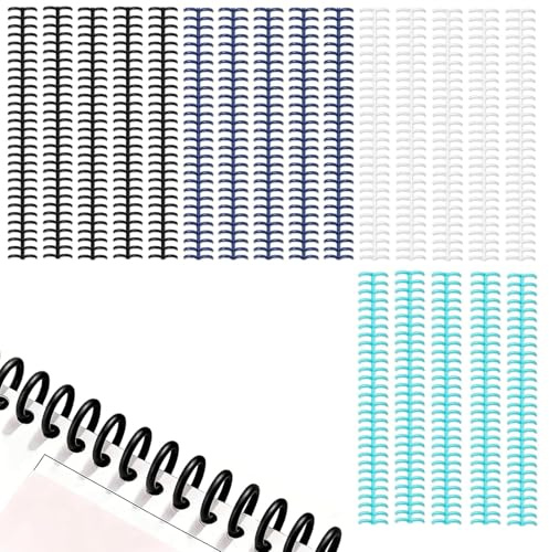GWEOR 20 Pcs Anneaux de Reliure 30 Trous, Peignes de Reliure en Plastique pour Papier A4, Spirales Multicolores pour DIY Carnets, Rapports et Fournitures de Bureau