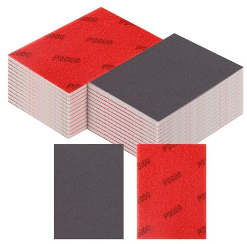 24 Pcs Foam Sanding Pads Set, 180-3000 Grit Flexible Sanding Sponge with 12 Different Specifications, Wet and Dry Sandpaper for Wood, Metal and Furniture Polishing