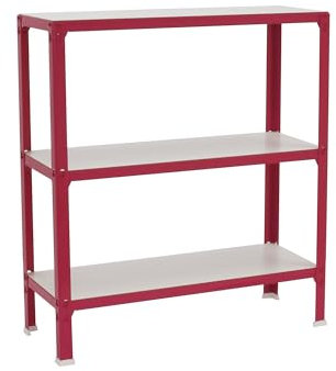 Homeclick - Scaffale senza viti per casa con vassoi in legno 3 ripiani Rosa/Bianco Simonrack 900x1000x300 mm - Scaffale per casa - Scaffale per bambini 150 kg di capacità per ripiano