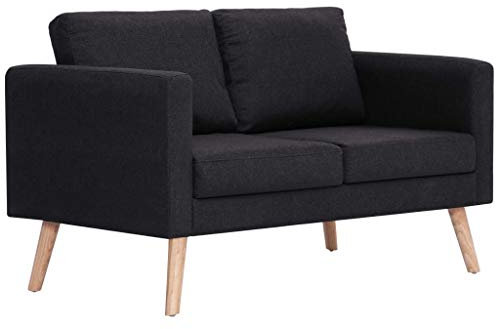 Tidyard 2 Sitzer Sofa-Holzrahmen Couch,Schlafsofa Zweisitzer Kleines Sofagarnitur Bettsofa Loungesofa Bed Couch Sessel 116 x 70 x 73 cm Mit 2 x Rückenkissen und 2 x Sitzkissen
