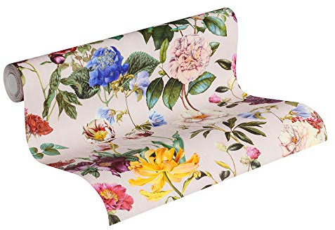 Livingwalls Jette Joop papier peint intissé papier peint fleuri 10,05 m x 0,53 m multicolore vert rose 373363 37336-3