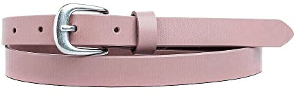 Zakatte • Schmaler schlichter Damen Gürtel aus Leder F07 (85 cm, Rosa)