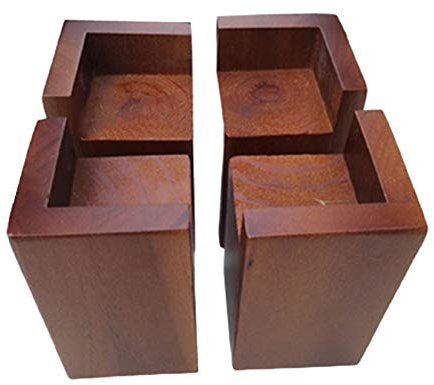 4 Stück Möbel Risers aus Holz,Möbelerhöher,Betterhöhung,Möbelerhöhung,Tischerhöher,Elefantenfuß Bed Riser,Dient zum Anheben von Betten,Sofas,Tischen,Schminktischen,Kinderbetten,Nussbaum(8*8*10cm)