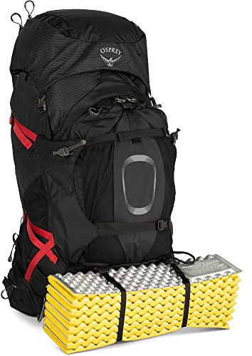 Osprey Aether Plus 100 Daypack Uni | Wanderrucksack, Campingausrüstung, Übernachtungs-Trailpack, schwarz, Größe L-XL