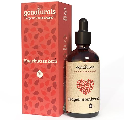 GoNaturals® Huile de Rose Musquée Certifiée BIO -100ml- 100% Pure, Pressé à Froid, Végétalien, Non Parfumé - Huile Rose Musquée pour les Cheveux, Visage, Ongles, Lèvres - Pipette & Bouteille en Verre