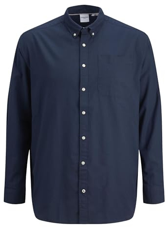 JACK & JONES Jjeoxford Shirt L/S S21 Ps Noos Homme Chemise, Blazer Bleu Marine/Bleu, 6XL Grande taille