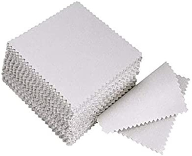 100 paños de limpieza de joyas para relojes de plata de ley y platino, no tóxico, removedor de deslustre, mantiene las joyas limpias y brillantes (gris claro, 3.15 x 3.15 pulgadas)