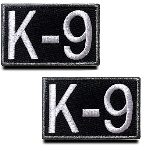 2 Stück Compatible with K-9 Tactical Hunde Patch Aufnäher mit Hook für Armeehunde, Polizeihunde, Hofhund,Patriothunde Applikation, Service-Hunde-Patch für Mittelgroße und Große Hunde
