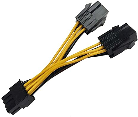 JINTAI Reemplazo del Cable de alimentación de la Tarjeta gráfica Power Cable para NVIDIA VGA Dual 6 Pin To 8 Pin Graphics Card Power Cable