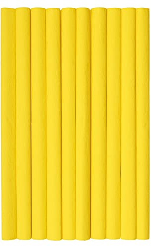 Krepppapier 50x200 cm Crepepapier für Handwerke, Kräuselpapier zur Dekoration, Schulpapier, Rollenpapier Elastizität, nicht abfärbende Farben, gelb Packung 10 Stück