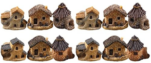 YARNOW 12stücke Miniatur Haus Ornament Aus Harz Teiliges Für Miniaturgärten Puppenhäuser Und Dekorationen Bunte Resin Figuren Für Kreative Gestaltung Und Saisonale Anlässe