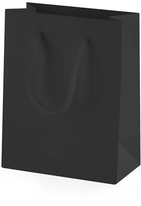 Thepaperbagstore 5 Black X Small Matt Laminated Gift Bags 11.5×14.5×6.5cm
