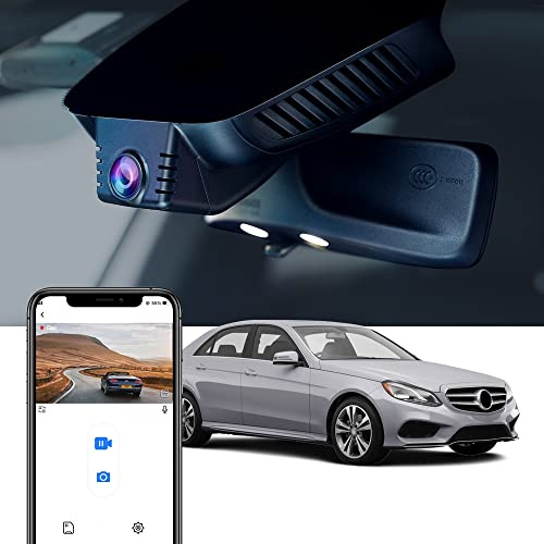 Fitcamx Dashcam Kompatibel mit Mercedes-Benz E-Class 2010-2016 W212 (HD2-6052), 4K Autokamera WiFi 2160P UHD Video, OEM Mercedes Zubehör, G-Sensor, Loop-Aufnahme, WDR Dasch-cam Auto, mit 64-GB-Karte