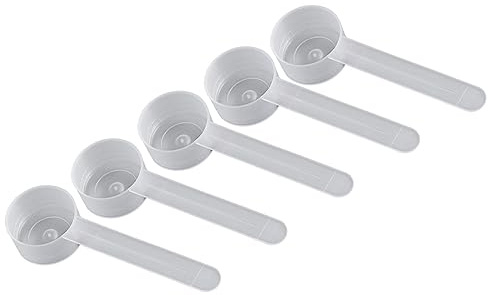 14.8 mL Plastic Measuring Packaging Scoop (= 1 Tablepoon/ = 3 teaspoon/ = 14.8 cc/ = 1/2 fl oz), Long Handle - to Measure and Dispense Spices, Granules, Powders, for Seeds Packing (5)