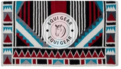 EQUIGEAR Western Ranch Horse Satteldecke aus neuseeländischer Wolle, Western-Design, handgefertigte Satteldecke, Wollpolster, Sensor Flex (Anpassung möglich), WQ82 (36x42)