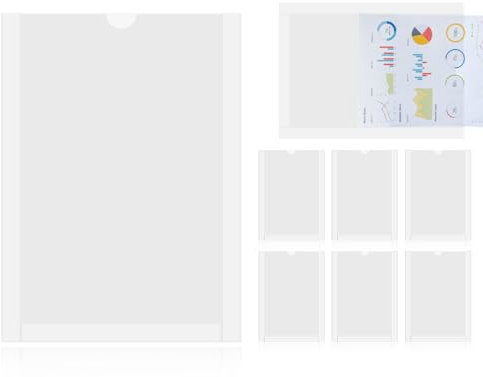 Lhbwhiz 6 Stück A4 Selbstklebend Visitenkarten Taschen,Selbstklebetaschen transparent Etiketten Info-Rahmen,für Dokumente,Flyer,Karten etc(Transparente,23 * 32cm)