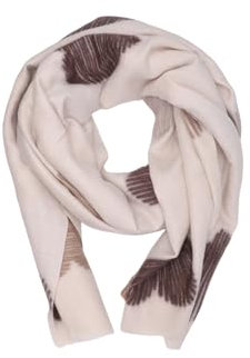 QUEEN HELENA Warmer Gemusterte Winterschal Loop-Schal für Damen SC210 beige, Einheitsgröße