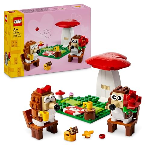 LEGO Le pique-nique des hérissons - Jouet avec champignon - Jeu de construction dès 8 ans, thème de la nature - Cadeau pour garçon ou fille ou idée cadeau pour la St Valentin pour femme ou homme 40711