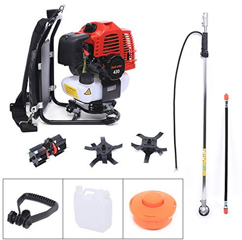ROGONPDK Profi Benzin Motorsense 2 Takt Profi Rucksack Benzin Motorsense Rückentragbare BenzinMotorsense Rasentrimmer Freischneider 43CC Benzin Motorsense