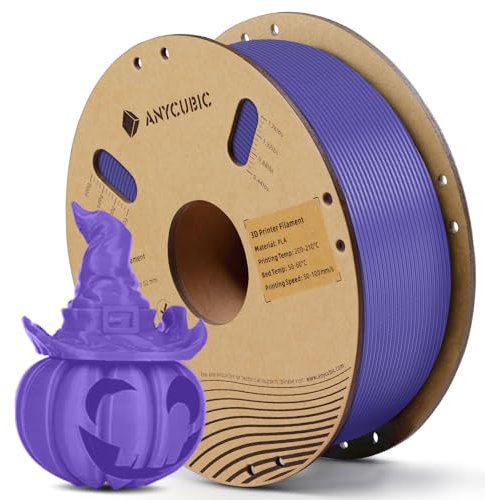 ANYCUBIC PLA Filament 1.75mm 1KG Lila Opulenz, 3D Drucker Filament, Filament-3D-Druckmaterialien, Intelligente Identifikation