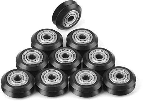 Yctze Passive Rundes Pulley, 10 Stück 3D-Drucker POM Kunststoff Riemenscheibe mit Lager, Kunststoff Rad Riemenscheiben, 3D Drucker Teile