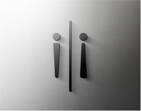 MKLHAVB Toilet Signage Shopping Mall Supermarket Residential Modern Home Art Decoration Sign Bathroom Acrylic Toilet Door Number Wall Sticker Toilet Sign(11,18x11cm Grey)