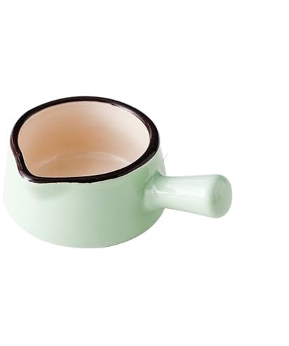 GLigeT Gravy Boat Ceramic Spout Small Milk Pot with Handle Espresso Small Milk Cup Japanese Style Seasoning Cup Steak Juice Bucket Cups Gravy Jug(Green)