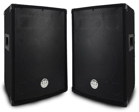 Paire d'enceinte Passive BM Bmsonic BMS-10 - Sono Bass Reflex Trapézoïdal à 3 Voies 10/25cm - 2 x 400W