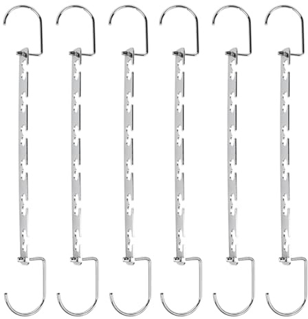 Tiardey 6 Stück Kleiderbügel 26 cm Kleiderbügel Metall Kleiderschrank Lagerregal Platzsparende Kleiderbügel Anti-Rutsch Mehrfach-Kleiderbügel Verbindungshaken