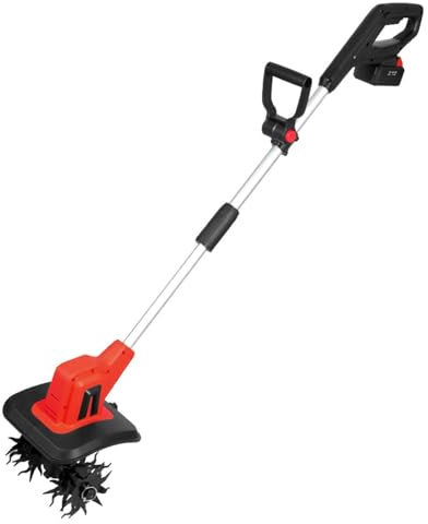Cultivador eléctrico, máquina rotativa eléctrica para jardín, cultivador inalámbrico, potente cultivador de suelo, ancho de trabajo de 30 cm, profundidad de trabajo de 20 cm, para jardín de césped