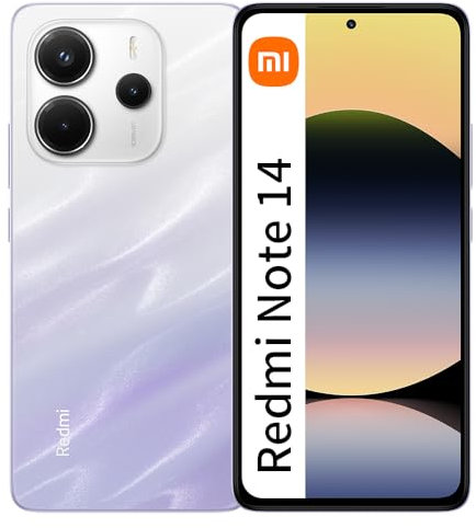 XIAOMI Redmi Note 14 NFC 8GB + 256GB Global Edition Smartphone 6.67 pollici AMOLED Schermo 120Hz 108MP Batteria 5500mAh Viola Senza Caricatore（Nessun caricabatterie）