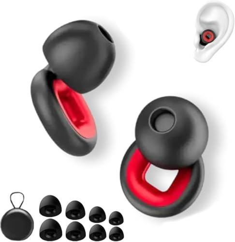 Artevive Moto Earplugs - 27 Db Ultra-Comfy Reusable Noise-Reducing Ear Protection for Motorcycle, Sleep & Focus (Red, 1)