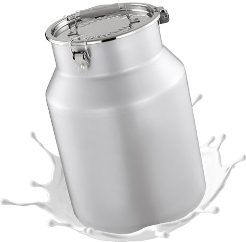 Adima Stainless Steel Milk Can Bucket Tote Bucket Heavy Milk Bucket Milk Churn Pot Oil Tea Tank for Wine Beer Food Oil Water Rice Tea 5L/7L/10L/12L,12L