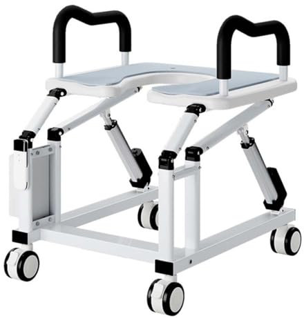 Rialzo automatico per sedile WC, alzata elettrica con braccioli antiscivolo, ruote universali a 360°, angolo ergonomico di 29°, si ferma quando si rilascia la mano, perfetto per l'assistenza agli