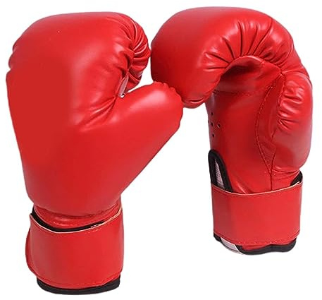 DimyFew Guantes de Boxeo para Niños Guantes de Boxeo Guantes de La Mano de Las Manos Niñas Niñas Cómodas Guantes de Guantes para Guiares para Karate Adolescen, Rojo