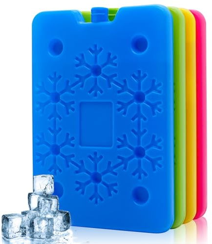 Kezidhp Kühlakkus für Kühlbox, 4 Stück 200 ml Kühlakku Groß, Cool Packs, Kühlakkus für Kühltasche, für Reisekühlschrank, Mittagessen, Strand, Camping, Picknick, Lebensmittelkonservierung