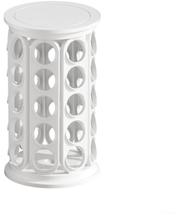 BlesConi Soporte para cápsulas de café, estante de almacenamiento de escritorio con soporte de carrusel giratorio de 40 capacidades, para encimera de cocina, organización de ahorro de espacio (blanco)
