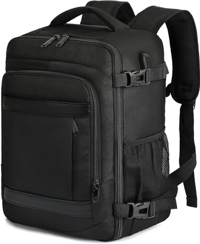 Handgepäck Rucksack 40x30x20 cm Ryanair EasyJet 24L Laptop Travelite Reiserucksack für Flugreisen Schwarz