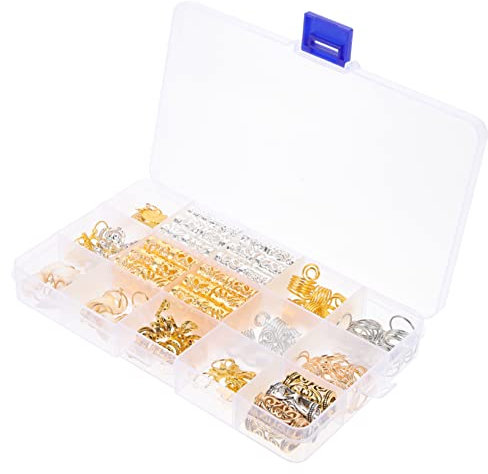 Veemoon 159 Stück Teiliges Haar Schmuckset für Zöpfe Dreadlocks Haarklammern Stilvolle Haarperlen Clips Ringe für Kreative Frisuren für Zöpfe und Dreadlocks