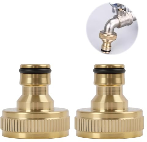 Hawpasy 2 adaptadores de agua con rosca exterior de 1 pulgada, adaptadores universales para manguera de riego, compatible con sistemas de clic, jardín, hogar y agricultura
