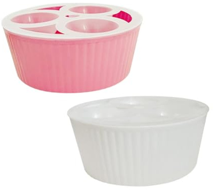MERRYHAPY 2 Piezas Maceta Hidroponica para Bulbos de con Orificios Indicador Agua Diseño Antideslizante Maceta Pequeña para Jacintos y Narcisos de Blanco y Rosa