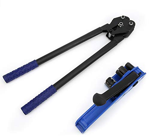 Respicefinem Pp Pet Strap Tenditore Manuale Taglierina Piegatrice Pinze per Imballaggio Reggiatrice 16 a 19 mm Blu 2 Pezzi per Soluzioni di Imballaggio Sicure