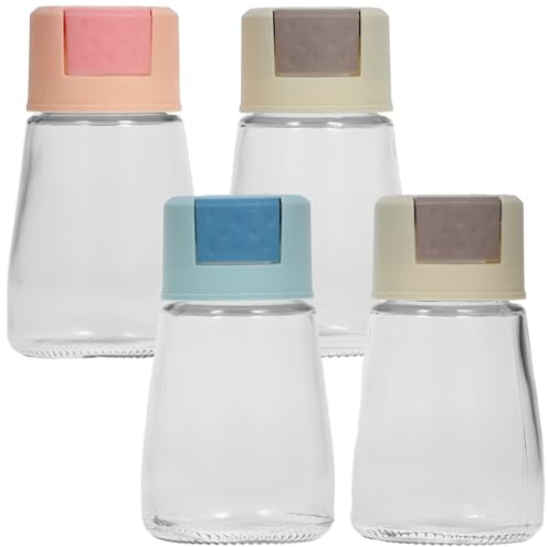 SHINEOFI Set 4 Bottiglie Dosatrici per Condimenti Versatore di Zucchero e Pepe, Contenitori Dosatori per Spezie da Cucina, Distributori Sali e Pepe per Uso Domestico e Regali