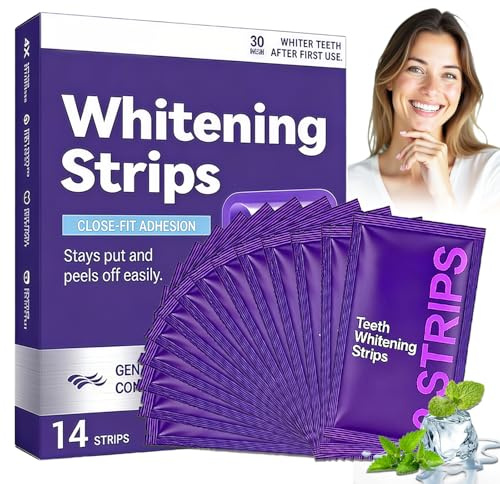 14 Bandes Blanchiment Dentaire,Teeth Whitening Strips(violet) | Kit Blanchiment Dentaire, Effective Schiarimento dents, éLimine Taches Café/Thé/Vin