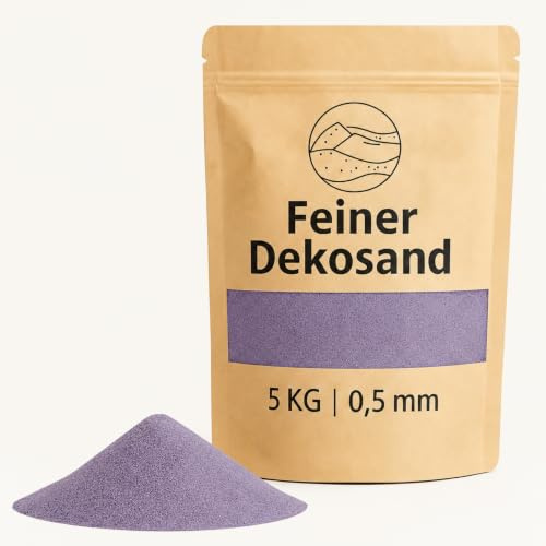 Deko-Sand flieder 5 kg - Feine Dekosteine für Vasen, Gläser, Tischdeko & Floristik