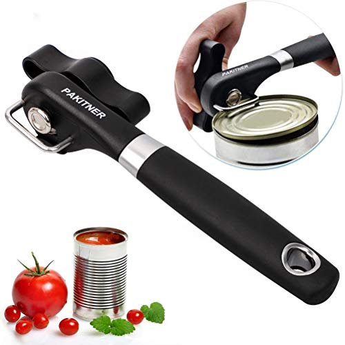 PAKITNER Safe Cut Can Opener - Smooth Edge Manual Can Opener, Ergonomic, Food Grade Stainless Steel