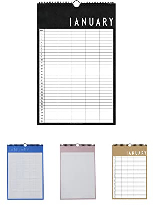 Design Letters Monatsplaner 2026 mit 144 Aufklebern | Monatskalender 2026 Ideal als Tischkalender, Familienkalender, Kalender 2026 Wandkalender | Entworfen in Dänemark | Planer 25x39 CM
