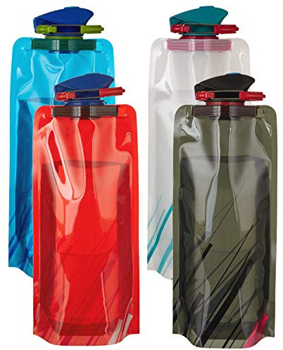 scarlet sport | faltbare Trinkflasche »Compact« (600 ml); Set mit 4 Flaschen; BPA-frei; flexibel, rollbar, zusammenklappbar, wiederverwendbar