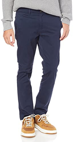 Amazon Essentials Pantaloni Chino Casual Elasticizzati, Vestibilità Skinny Uomo, Blu Marino Scuro, 32W / 30L